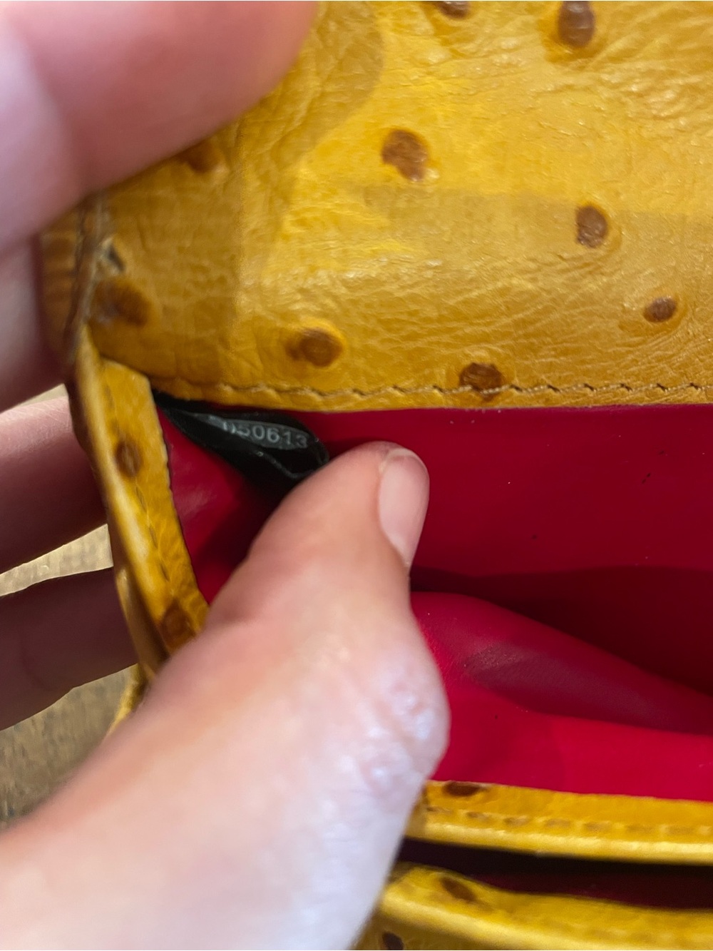 Dooney & Bourke Yellow Ostrich-Embossed Wallet - Picture 4 of 7
